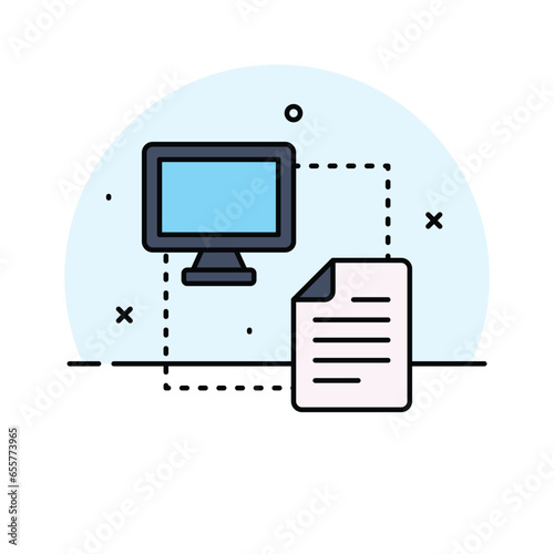 Peer to peer network vector design in modern style