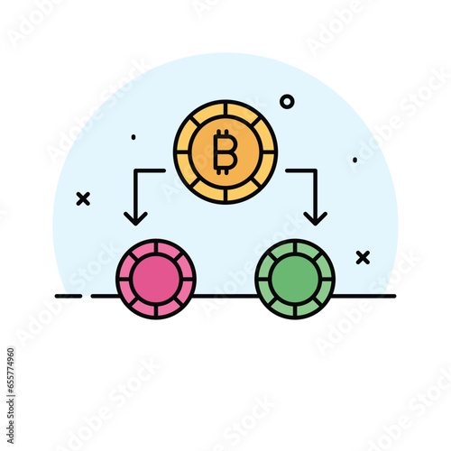 Check this amazing vector of double spending, cryptocurrency collection icon