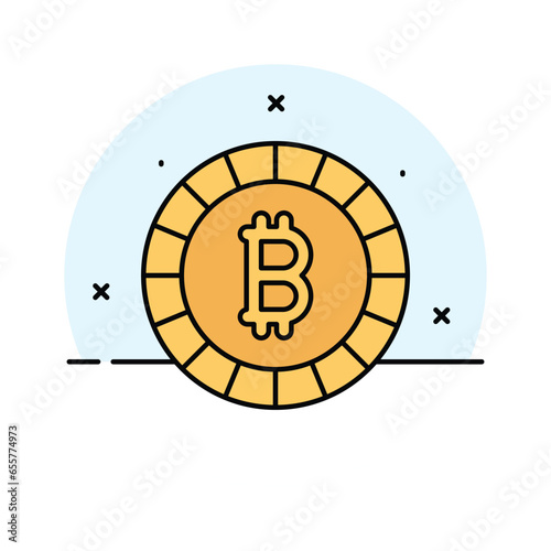 Well designed icon of Bitcoin, cryptocurrency coin vector design
