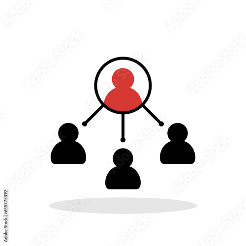 Collaboration icon in flat style. Coordination symbol for your web site design, logo, app, UI Vector 