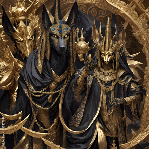 anubis  black and gold god of egypt