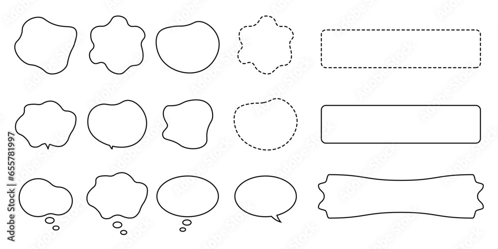 Fototapeta premium Speech Bubble set. Set of comic speech bubbles. Retro empty comic speech bubbles set on isolated background. Vector EPS 10