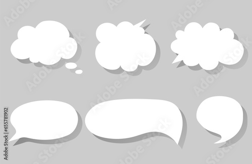 Speech bubble set. Dialogue bubble and thought bubble collection. Vector dialogue bubble with shadow on isolated background