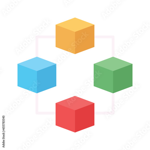 Well designed icon of blockchain in modern style