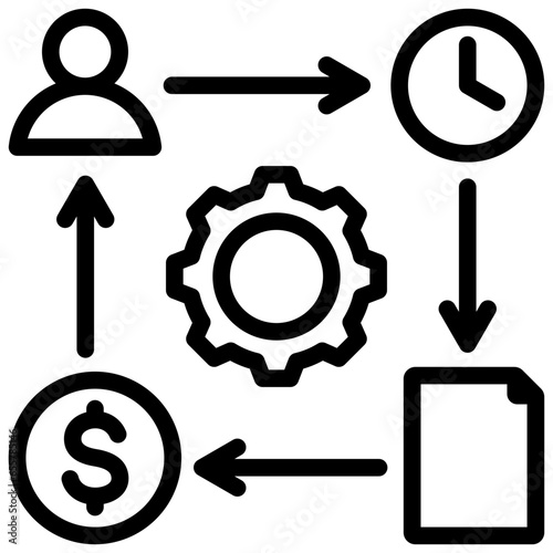Project Management Outline Icon