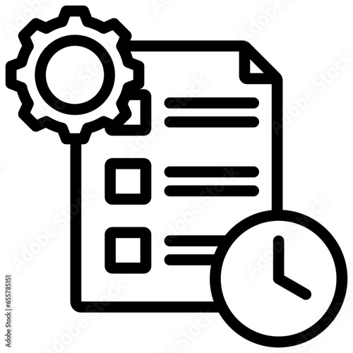 Time Management Outline Icon