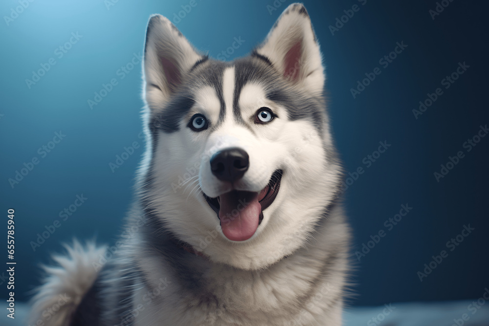 playful dog perfect face and eyes highly detailed