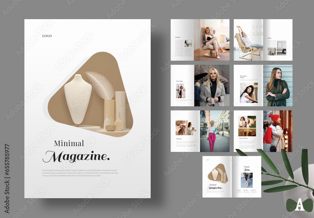 Minimal Magazine Template Stock Template | Adobe Stock