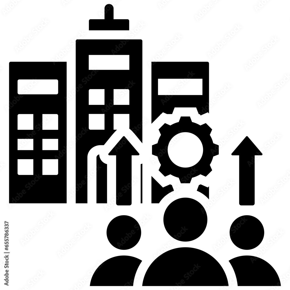 Leadership Development Glyph Icon Leadership Development Glyph Icon