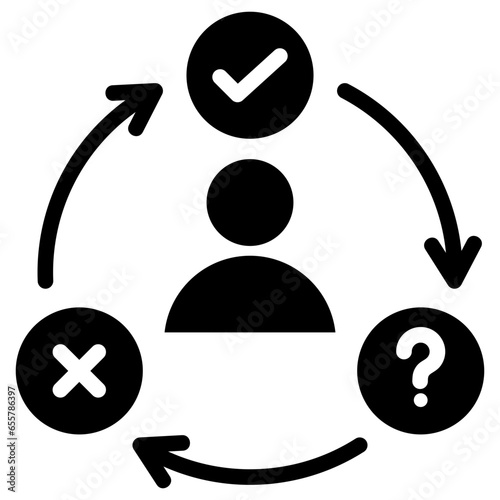 Decision Making Process Glyph Icon