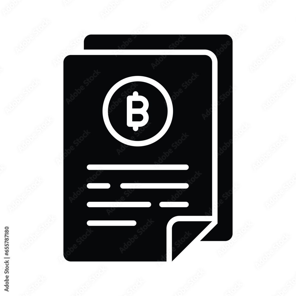 Well designed icon of bitcoin document, Btc with document Well designed icon of bitcoin document, Btc with document