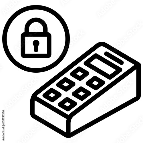 Secure Payment Terminal Outline Icon