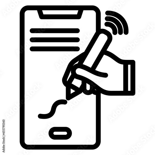Digital Signatures Outline Icon