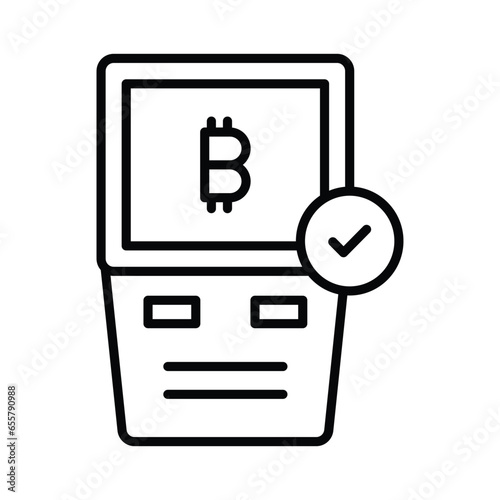 Bitcoin atm machine vector design ready for premium download