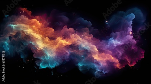 Harmonious Nebula Cloud Patterns Swirling in an Abstract Cloud Shape Isolated on a Transparent Background