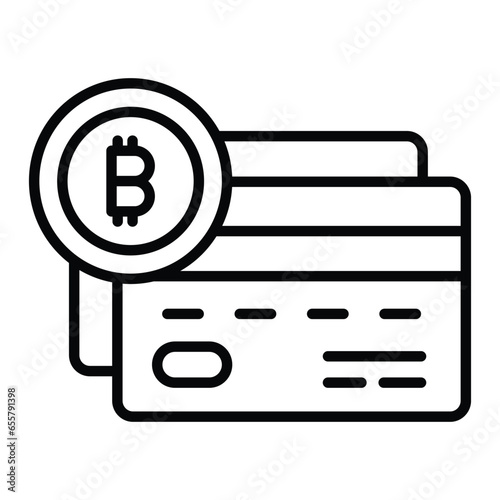 Bitcoin debit card vector design in modern style, ready to use icon
