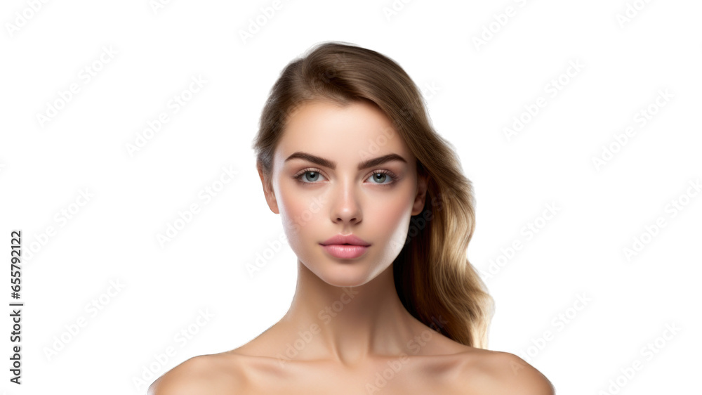 Beauty Woman face Portrait. Beautiful Spa model Girl with Perfect Fresh Clean Skin. Transparent background or PNG file. Generated by AI Beauty Woman face Portrait. Beautiful Spa model Girl with Perfect Fresh Clean Skin. Transparent background or PNG file. Generated by AI