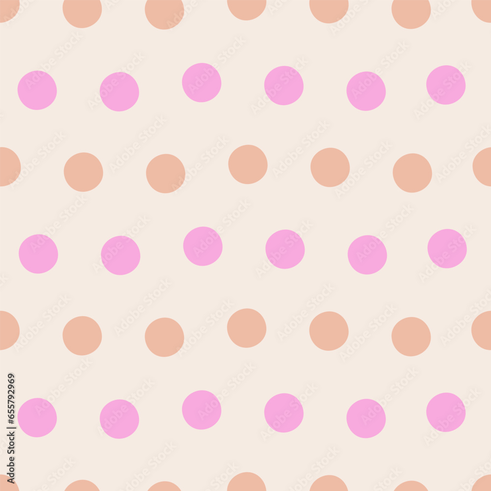 Abstract modern seamless pattern with polka dots. Hand drawn vector illustration. Creative repeatable wallpaper background design