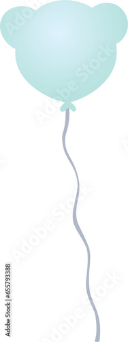 Vector Cute Heart Star Tedy Bear Balloon in Pastel Color