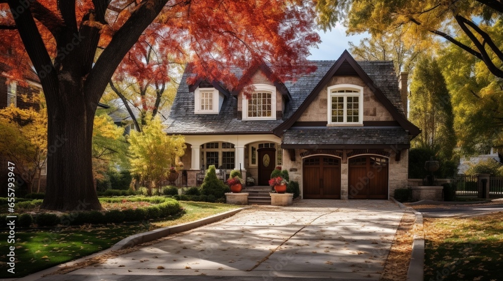 Suburban Tranquility: Single-Detached Home in Dallas-Fort Worth Amidst a Colorful Autumn Wonderland