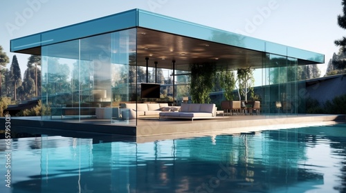 Transparency and Tranquility: A Glass House with a Pool – Modern Architectural Marvel