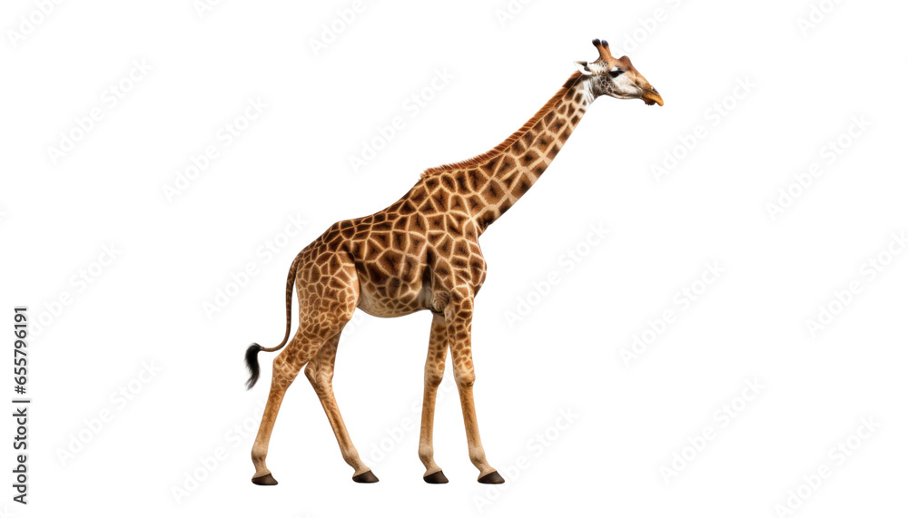 Obraz premium giraffe isolated on transparent background cutout