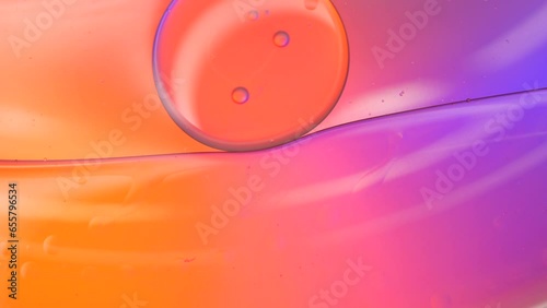 Pastel color bubble for background. Orange background of oil drop.