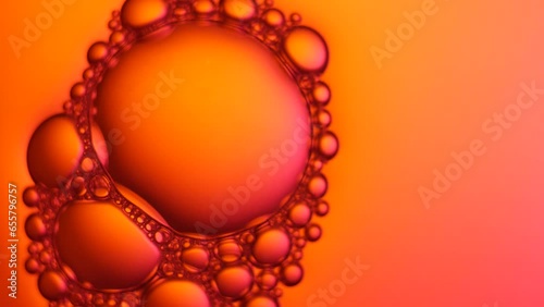 Close up soap bubble on water led light background