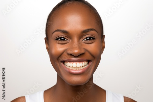 pretty african american woman happy and surprised expression