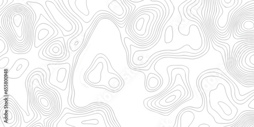 Topographic map background geographic line map with seamless ornament design. The black on white contours vector topography stylized height of the lines map.