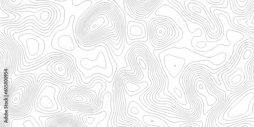 Fototapeta Naklejka Na Ścianę i Meble -  Topographic map background geographic line map with seamless ornament design. The black on white contours vector topography stylized height of the lines map.