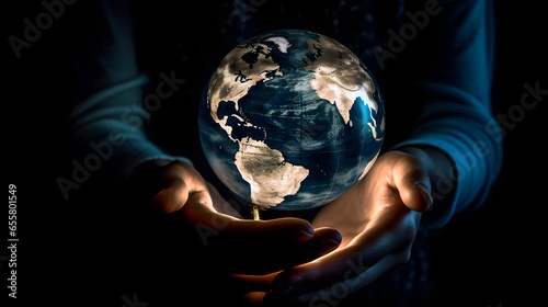Close up of human hands holding Earth planet, protect nature, Ecology concept, Save Earth, environment World Earth Day