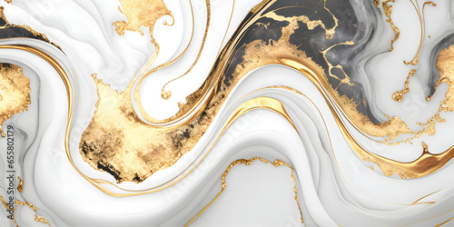 White and gold marble textured background. Abstract design, 4k wallpaper. generative ai.