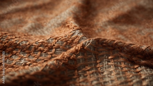 Detailed Woven Fabric Texture Background with a Mesh Pattern