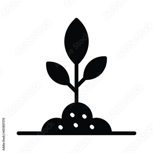 Plant icon design isolated on white background, botany and ecology concept