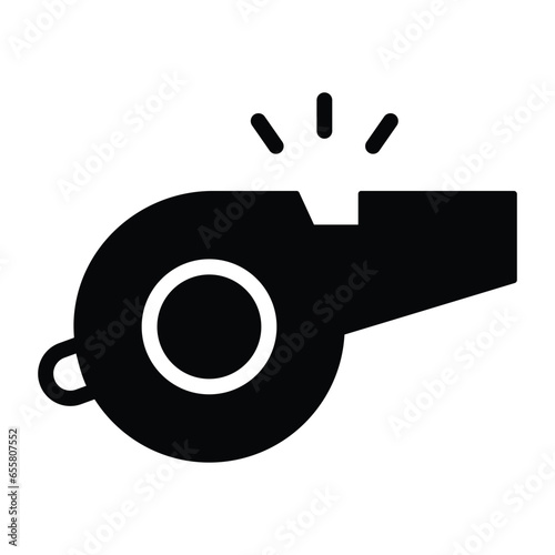 Download this premium icon of whistle, a referee whistle vector design
