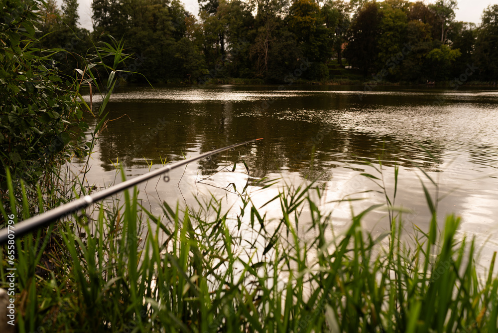 Fototapeta premium Relaks na łonie natury podczas wędkowania