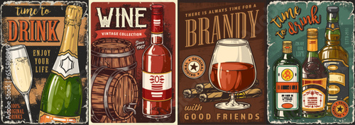 Alcohol assortment set sticker colorful