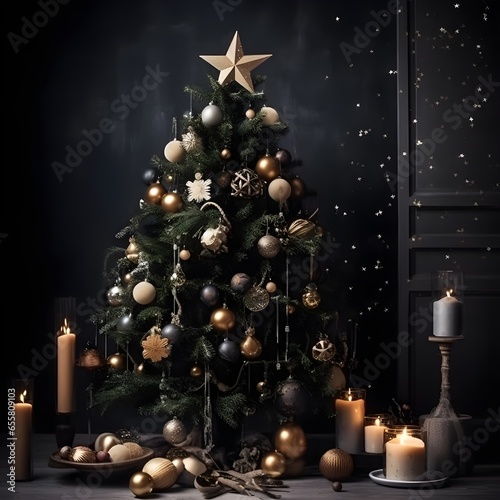 christmas tree and candles