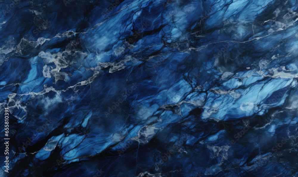 Obraz premium Black and Dark Blue Marble Abstract Background with Elegant Marble Stone Effect Texture. 