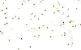 Realistic Golden Confetti and serpentine explosion For The Festival Party Ribbon Blast Carnival Elements Or Birthday Celebration
