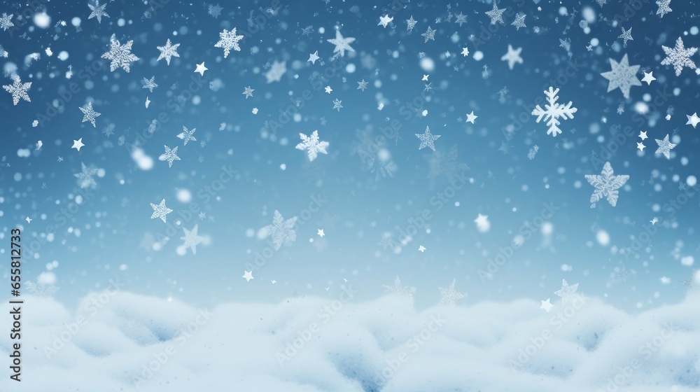 Abstract minimal winter Christmas background with Christmas tree, element and snowflakes, AI generated