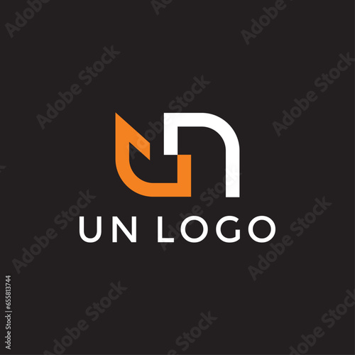UN NU Letter logo vector image