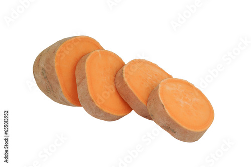 Sweet potatoes isolated on transparent background with png.