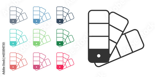 Black Color palette guide icon isolated on white background. Set icons colorful. Vector