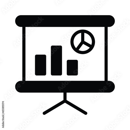 Analytical chart on board showing concept icon of presentation board, easy to use icon