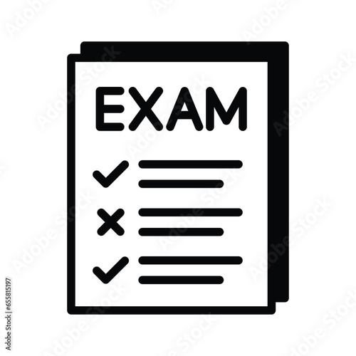 Exam sheet vector design isolated on white background