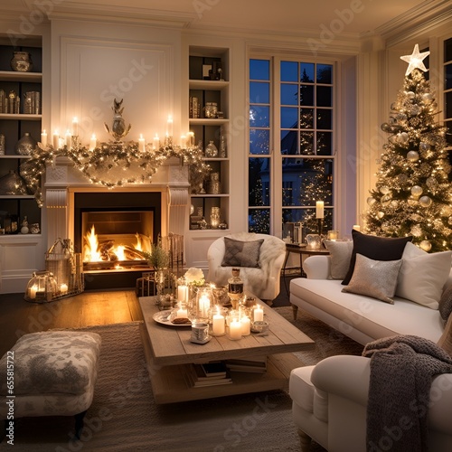 christmastree in livingroom interior design © Benni