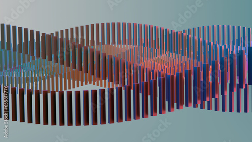 3D colorful, abstract, geometric background. 3D rendering