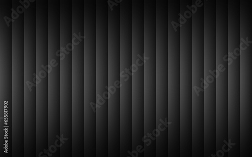 Black striped steel metal texture. Dark abstract background with vertical stripes and grey gradients. Vector illustration © kurkalukas